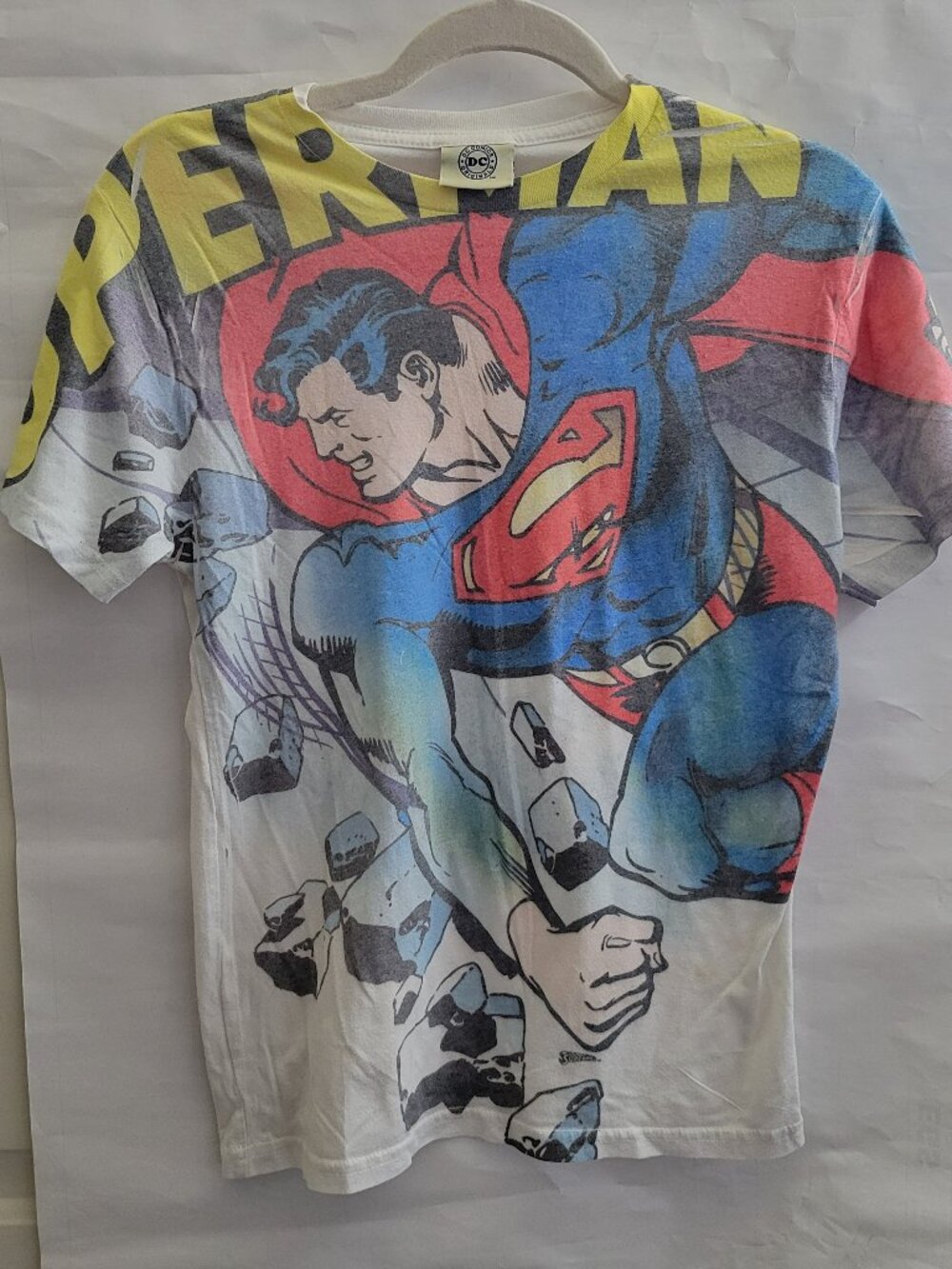 Vintage DC Comics Originals Superman Graphic Print T Shirt: Unisex Small